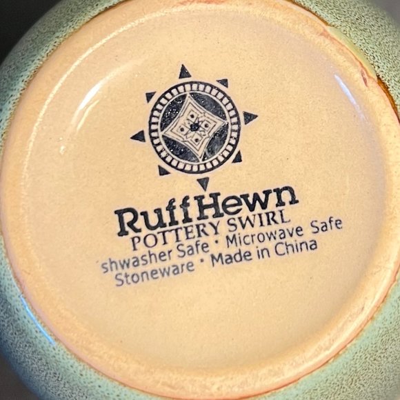 Ruff Hewn Pottery Swirl Celadon Stoneware Mug w/ Brown Highlights & Speckles - Picture 8 of 8